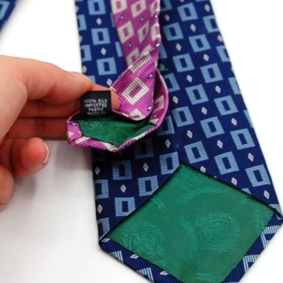 Tommy Hilfiger Geometric Two Tone Tie Silk - Picture 7 of 8